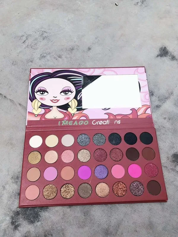 33 Палитра теней Shimmer матовый блеск Тени для век Pallete 35 цветов пигментированный телесный водонепроницаемый макияж палитра теплая цветная косметика - Цвет: 33