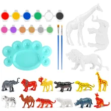 Kit de jouets modèles d'animaux sauvages, bricolage, apprentissage scientifique, enseignement, aide à l'assemblage, coloriage, jouets éducatifs peints à la main