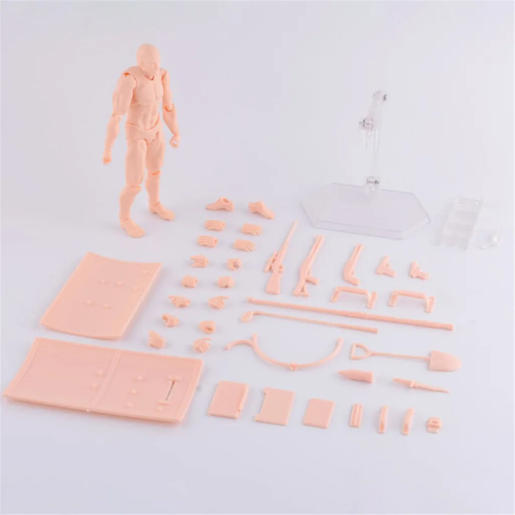 Male Yellow Фигурка игрушки Рисунок Фигурки для художников модель человека манекен мужчины и женщины мужской женский фигурка с шарнирными соединениями ПВХ фигурка - Цвет: Male Yellow