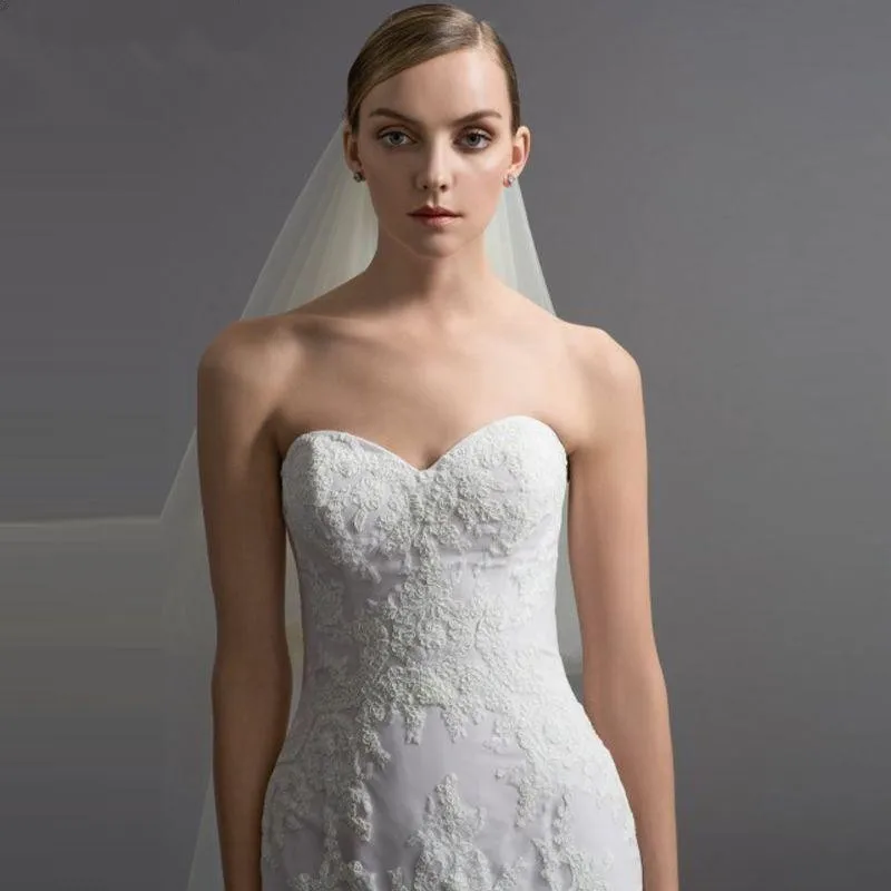 Последняя мода высокое качество вырез сердечком шеи Русалка vestidos de noiva Кружева Аппликация испанский Мать невесты платья