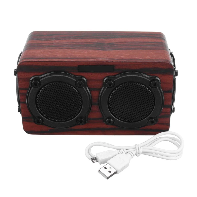 Беспроводной Bluetooth динамик деревянный сабвуфер аудио Bluetooth динамик Hi-Fi fm-радио портативный наружный сабвуфер музыкальный плеер