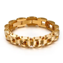 14 мм тяжелый роскошный золотой цвет браслет байкера из нержавеющей стали браслет в стиле панк-рок и хип-хоп мужские браслеты женские