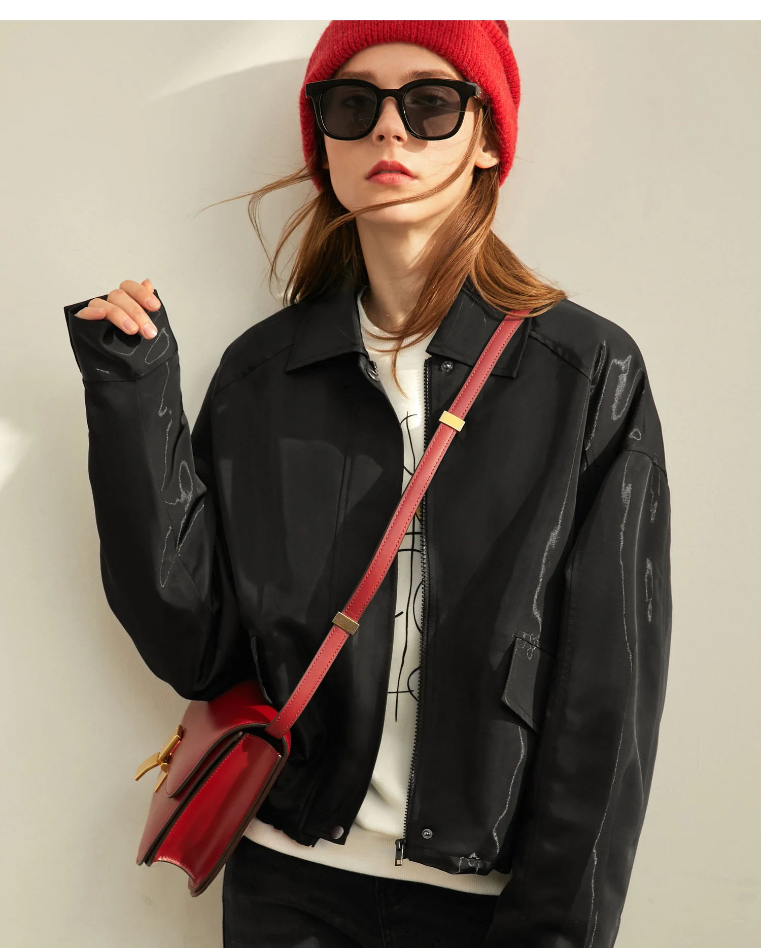 

Amii minimalist port wind Joker loose bf wind jacket women 2019 autumn new zipper casual frock coat
