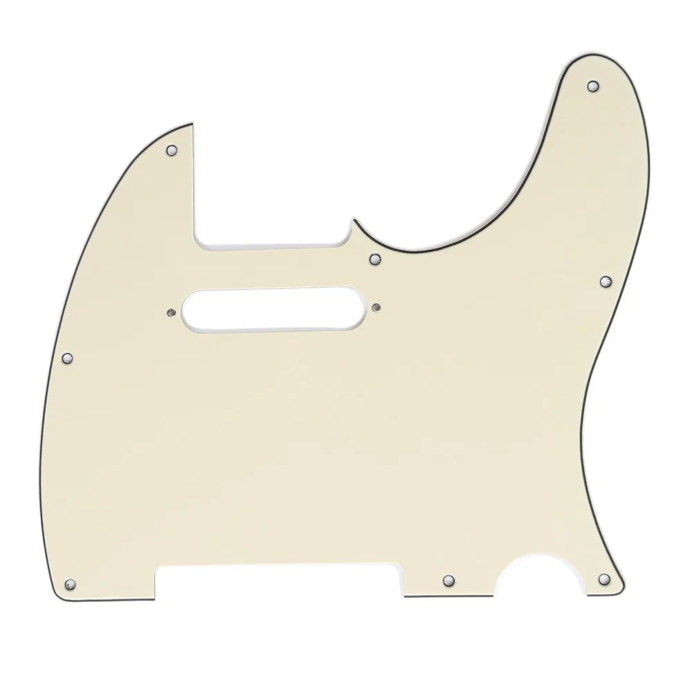Musiclily 8 отверстий Tele гитары накладку для США/мексиканский сделано Fender Стандартный Telecaster современный стиль, 3Ply крем