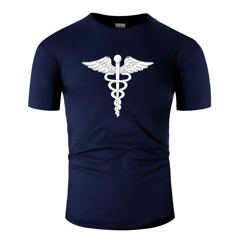 Men-Navy Blue Новая модная классическая медицинская футболка, одноцветная, большой размер S~ 5xl, Мужская футболка с буквенным принтом, Harajuku, круглый вырез, Топ в стиле хип-хоп - Цвет: Men-Navy Blue
