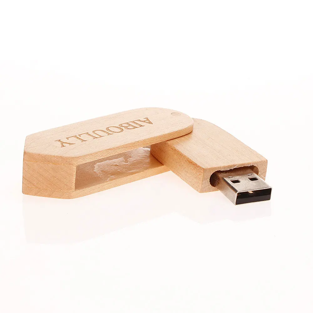 new rotating wooden USB flash drive 4GB 8GB 16GB pendrive 32GB pen drive 64GB 128gb custom LOGO usb stick key gift free shipping