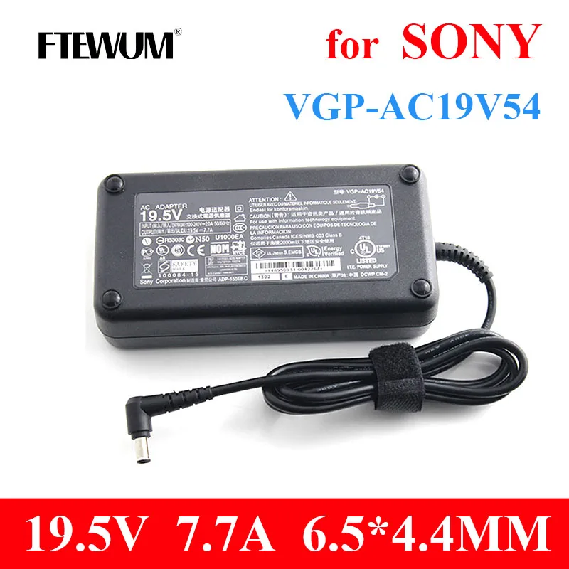 

Charger 19.5V 7.7A 150W 6.5*4.4mm laptop Adapter For Sony Vaio VGP-AC19V17 VGP-AC19V54 ADP-150TB PCGA-AC19V7 VPCL239FW VPCL238FC