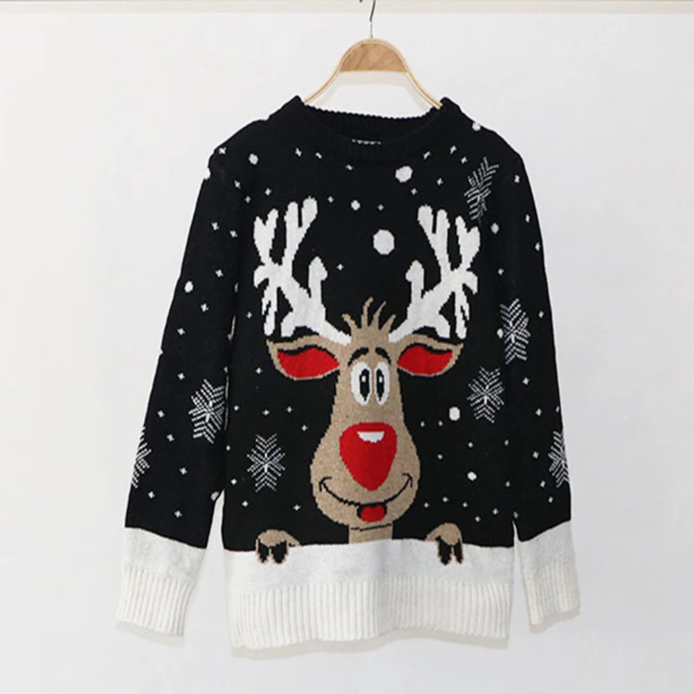 FADZECO джемпер размера плюс Снеговик свитера с оленем Санта Клаус Рождественский узорный Уродливый Рождественский свитер Топы для женщин пуловеры