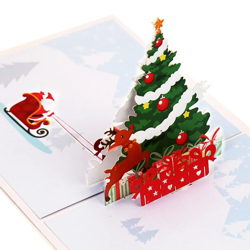  Exquisite Three Dimensional Christmas Greeting Card Funny Stereo Thanksgiving Blessing Handmade Wis - 4000538711257