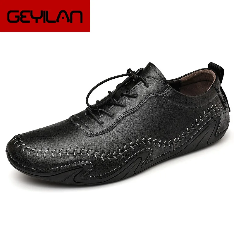

genuine Leather Men's Casual Shoes outdoor British Style Moccasins Flats Zapatos Hombre spring Loafers Shoes Men Chaussures