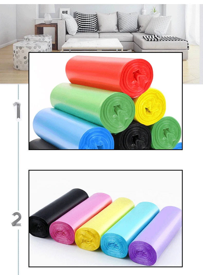 Send 10 Roll Packing Garbage Bag Kitchen for Home& Office Use Wholesale Medium& Large Color Thick Plastic Bag 45*50 Cm