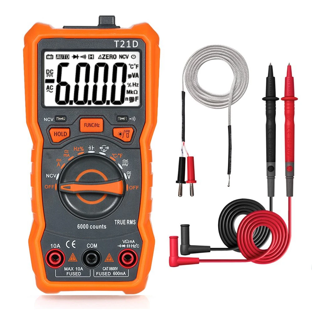 

T21D Digital Multimeter RM113D Multimetro Analogico 6000 Counts Transistor capacitor Tester esr Capacitance Meter Voltemetre