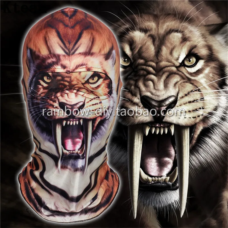 Quente!!!! máscara de festa de halloween assustador tigre chapelaria máscara cosplay digital impressão novidade chapelaria de algodão