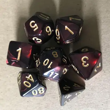 

6 Set Digital Dice Table Game Acrylic Colorful Number Dice Desktop Game Toy
