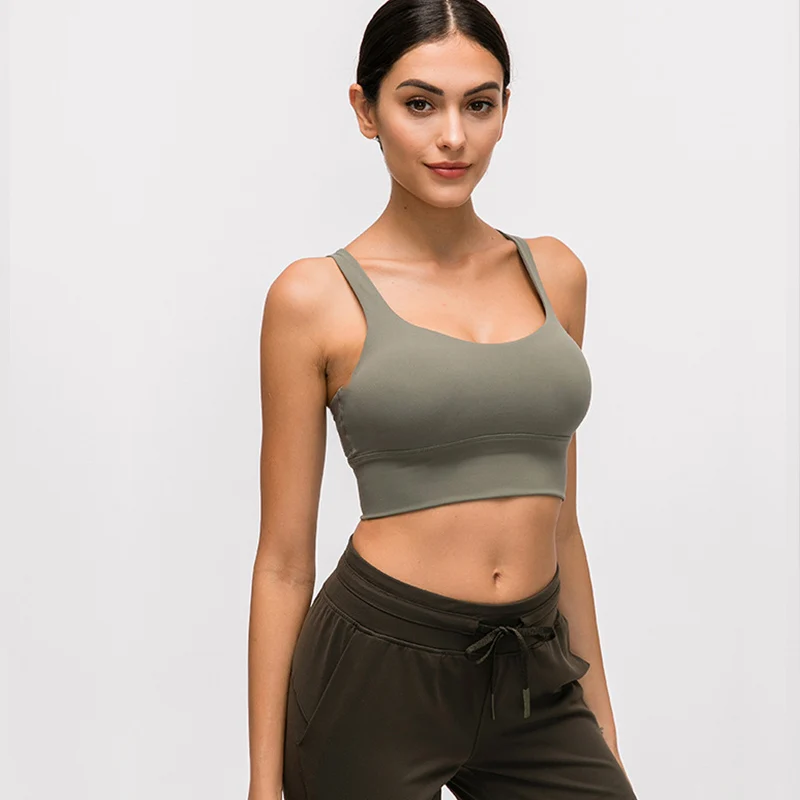 Бесшовный Gymwear осенний Ударопрочный спортивный бюстгальтер для женщин для бега и тренировок эластичные безопасные ремни Досуг кроп Топ Deportivo