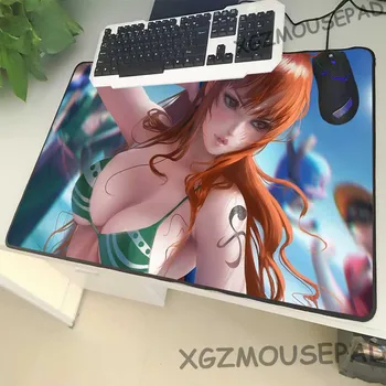 

XGZ Cartoon Large Size Mouse Pad Black Lock Side One Piece Sexy Sister Laptop PC Table Mat Cute Nami Printing Rubber Non-slip