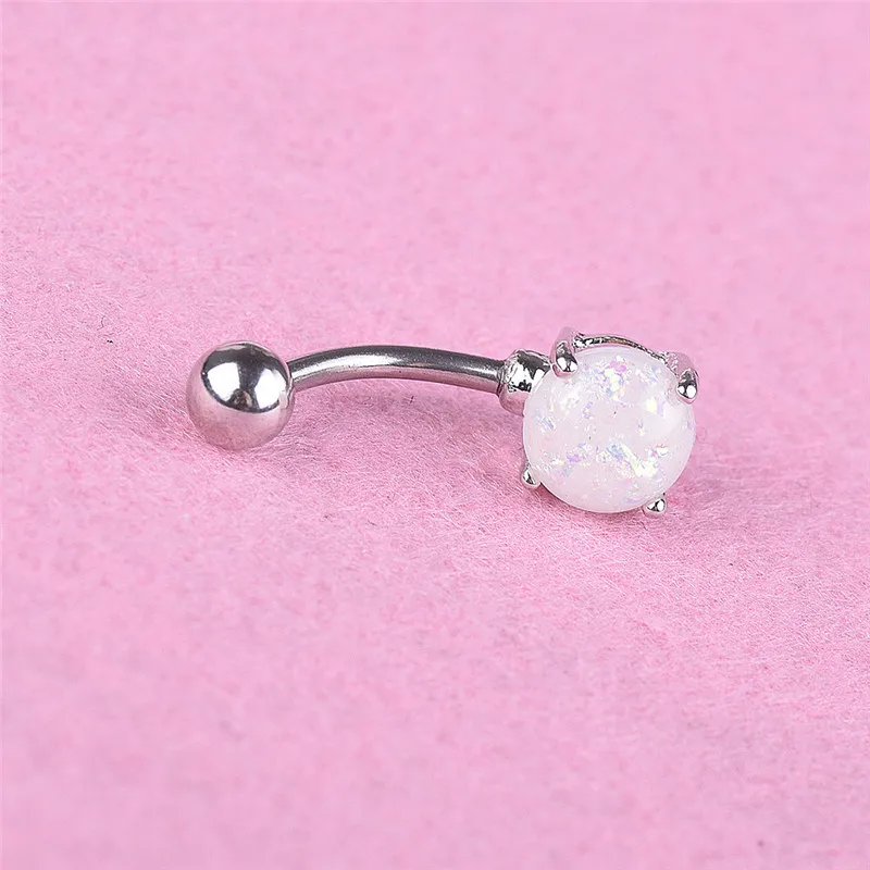 1PC Medical Steel Belly Button Ring Natural Stone Navel Piercing Jewelry for Women Sexy Belly Navel Piercing Ring Body Jewelry
