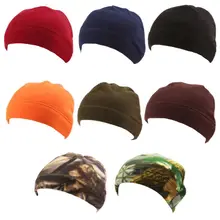 Мужская зимняя теплая уличная Круглая Шапка Из Искусственного флиса, камуфляжная одноцветная ветрозащитная Военная Тактическая шапочка с черепом