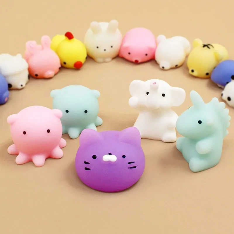 10/30/50pcs Pack Mochi Squishy Toys Fidget Mini Small Kawaii Animal Squeeze Cat Stress Relief Figet Toy For Kids Adults pea popper fidget