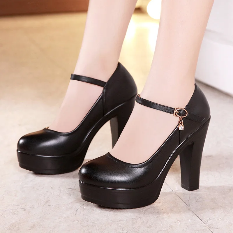 Girls' Shoes New 2023 Women High Heels Ladies Work Shoes Wedding Party Shoes Platform Pumps Women Genuine Leather Shoes