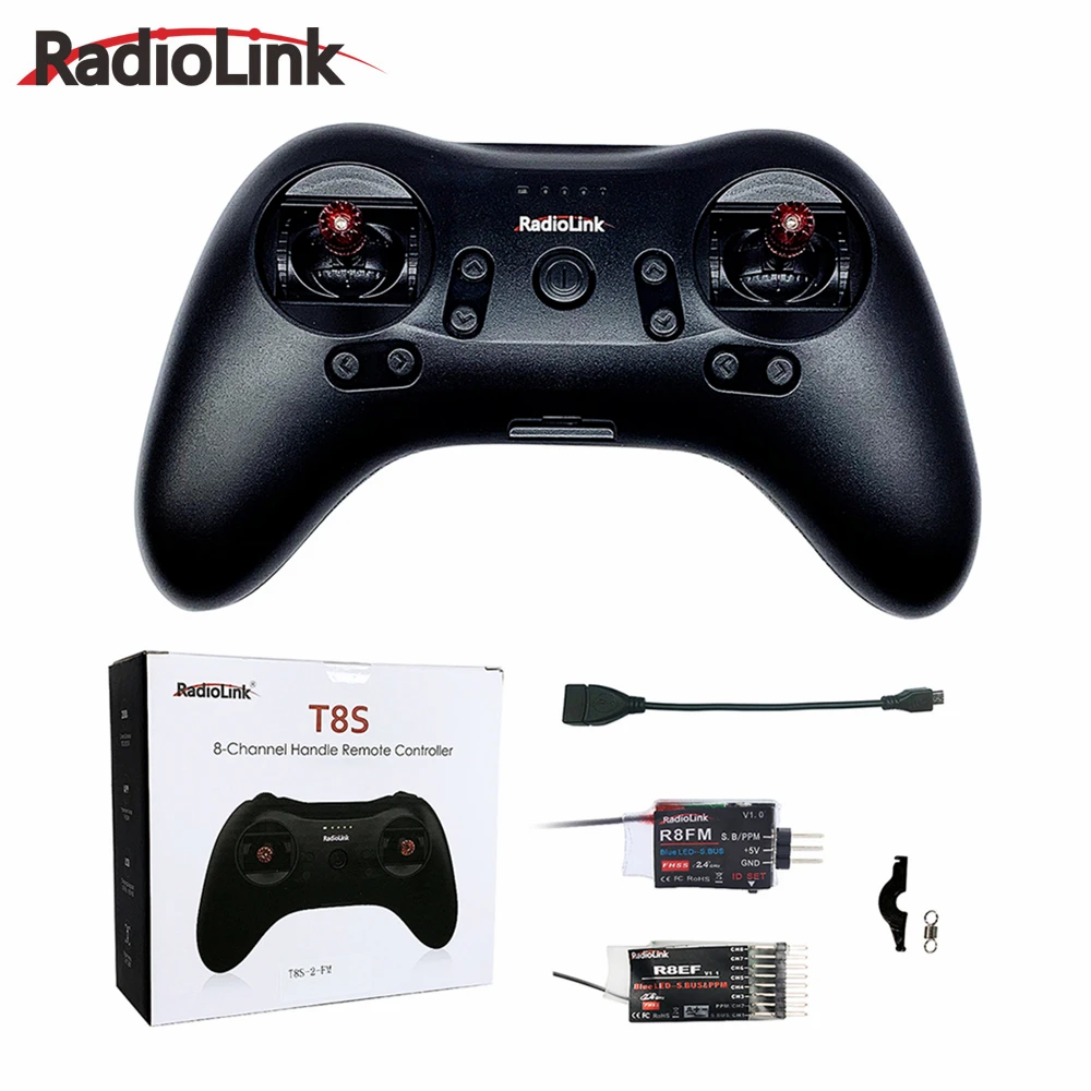

Radiolink T8S FHSS 8CH RC Handle Transmitter with R8FM R8EF 2.4GHz Receiver Support S-BUS PPM for RC Drone RC Boat Car