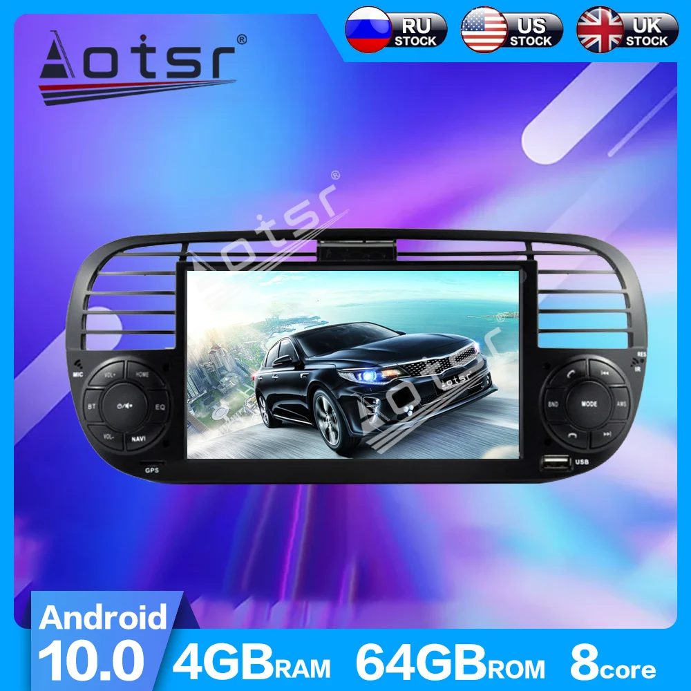 Для FIAT 500 2007 2014 Android 10 0 Автомобильный плеер GPS навигация мультимедийный головное