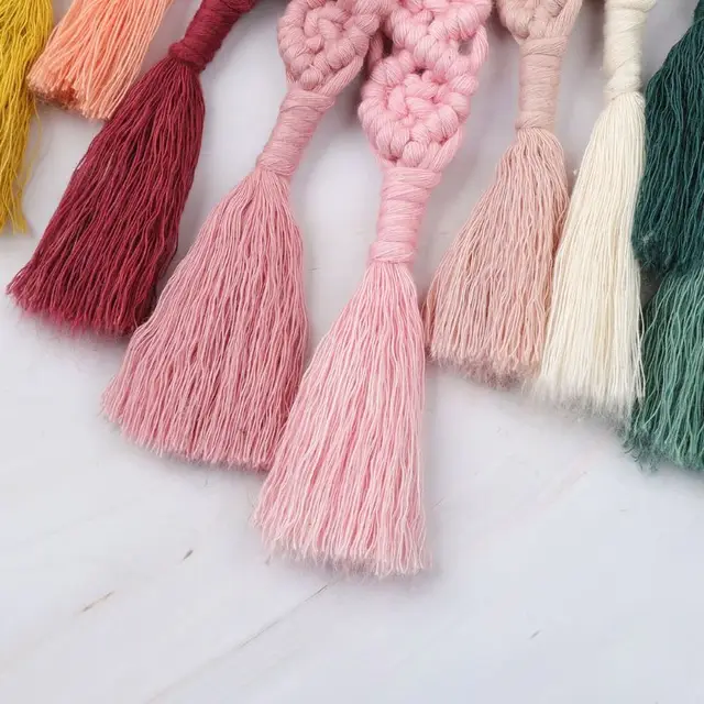 Tassel Keychain Macrame Key Chain Key Ring Keychains for Ladies Handmade Custom Kychain Ring Bag Charm Gift for Women 4