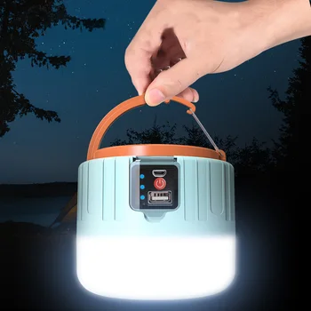 

Solar LED Camping Light Remote Control 3 Modes USB Rechargeable Work Lamp IP6 Waterproof Powered Bank Outdoor Tent Hanging