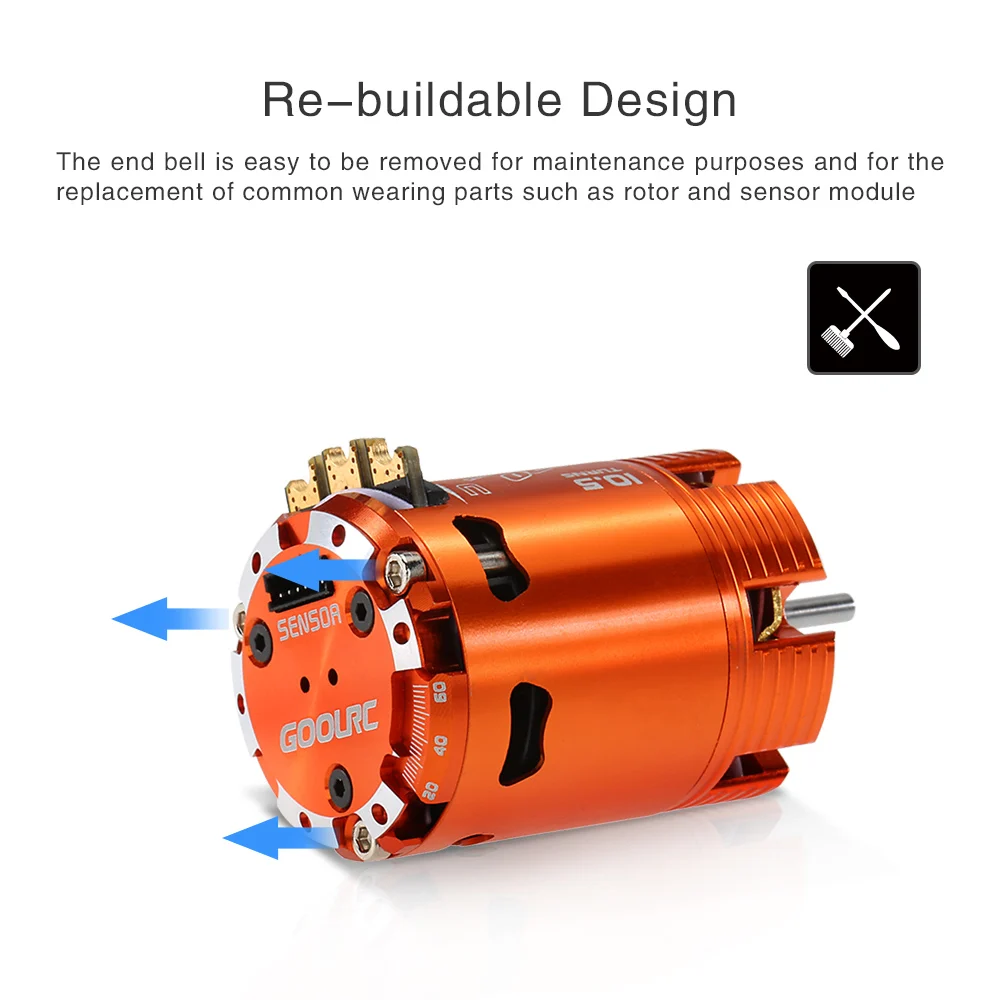 GoolRC 540 10,5 T модифицированный 3450KV сенсорный бесщеточный синхронный Регулируемый двигатель для 1/10 RC автомобиля
