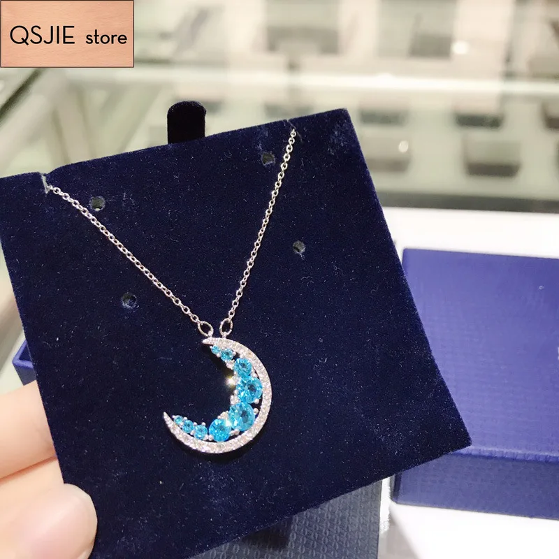 

High quality SWA blue moon collarbone chain female mystery moonlight Necklace