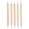 5Pcs Wooden Ball Stylus Dotting Tools Set Embossing Pattern Clay Sculpting Modeling Tools For Manicure Rhinestone Picker Tool 5