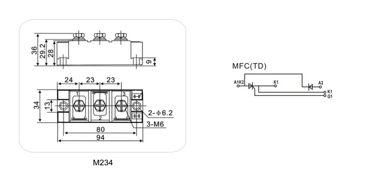 Тиристорный выпрямитель модуль 160A600V MFC160-06 MFC160A600V MFC160A