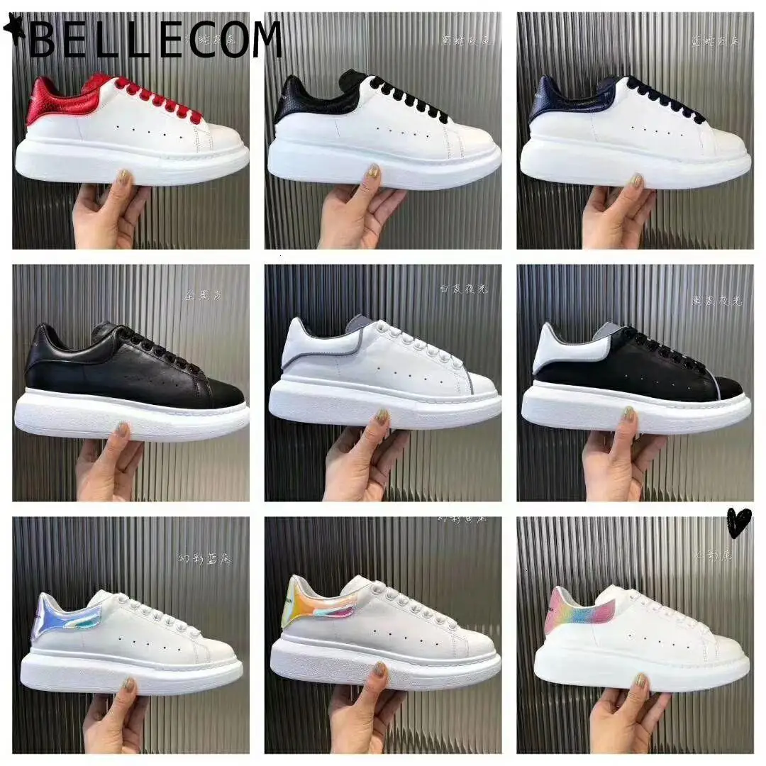 

BELLECOM New Type Female Leather Small White ladies platform Shoes with Air Permeability and Heavy Bottom Shoes sneakers women