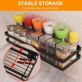 

Stainless Steel Wall Mount Rack Thickened Floating Shelves Home Organizer for Kitchen Bathroom Kitchen Rack Organizer Shelf