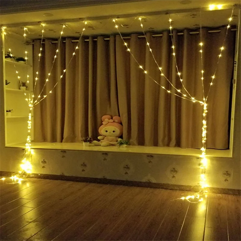 LED 3X2/3X3M Waterfall Curtain Icicle String Lights Meteor Shower Garland Fairy Lights for Christmas Wedding Party Garden Decor