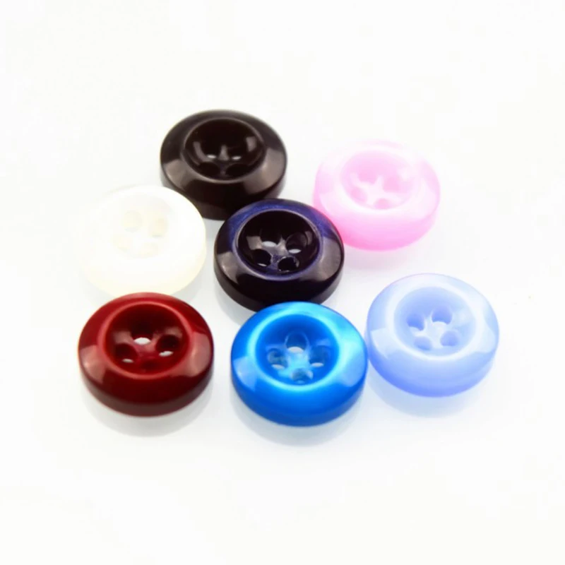 Small 11.5mm Size 18L x 10 Royal Blue 4 Hole Pearlescent Shirt Buttons Sewing 