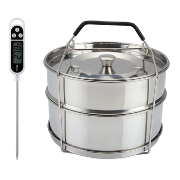 

Digital Food Thermometer Kitchen Oven Bbq Cooking Meat Milk Water Measure Probe Tool & Stackable Stainless Steel Pot