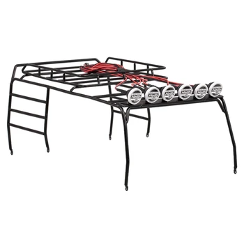 

Metal Roof Luggage Rack with 6 White LED Light for 1/10 AXIAL SCX10 D110 D90 Jeep Wrangler RC Crawler Climbing Car,B