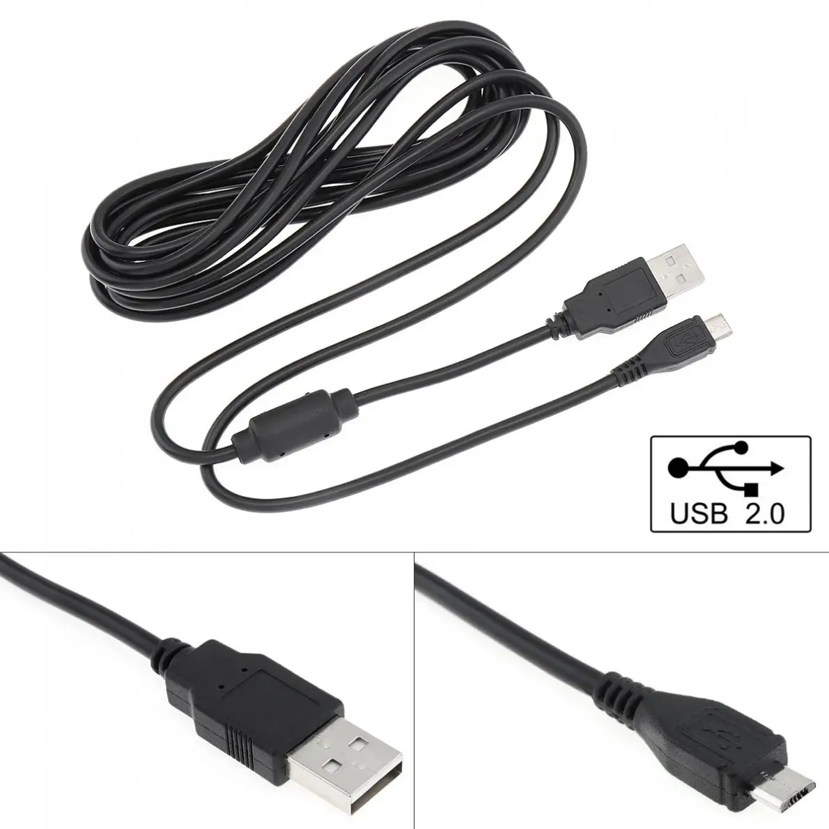 Черный 3M/10Ft микро USB игровой контроллер адаптер и зарядный кабель для PS4 XBOX