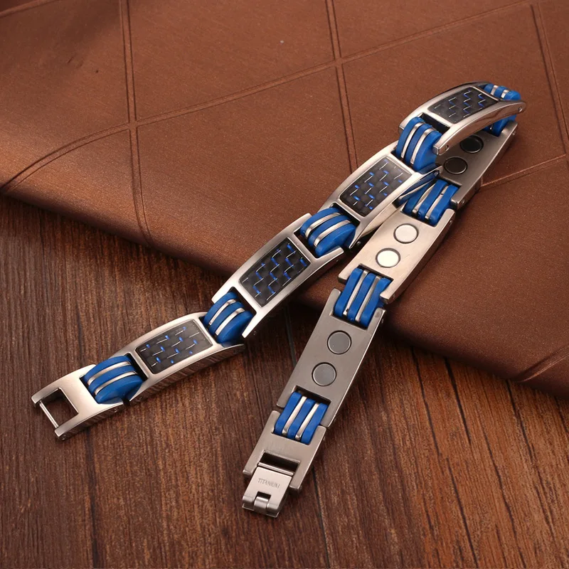 Oktrendy Titanium Health Magnetic Bracelet Blue Color Luxury Bangles & Bracelets Friendship Charge Bracelets Therapy Jewelry