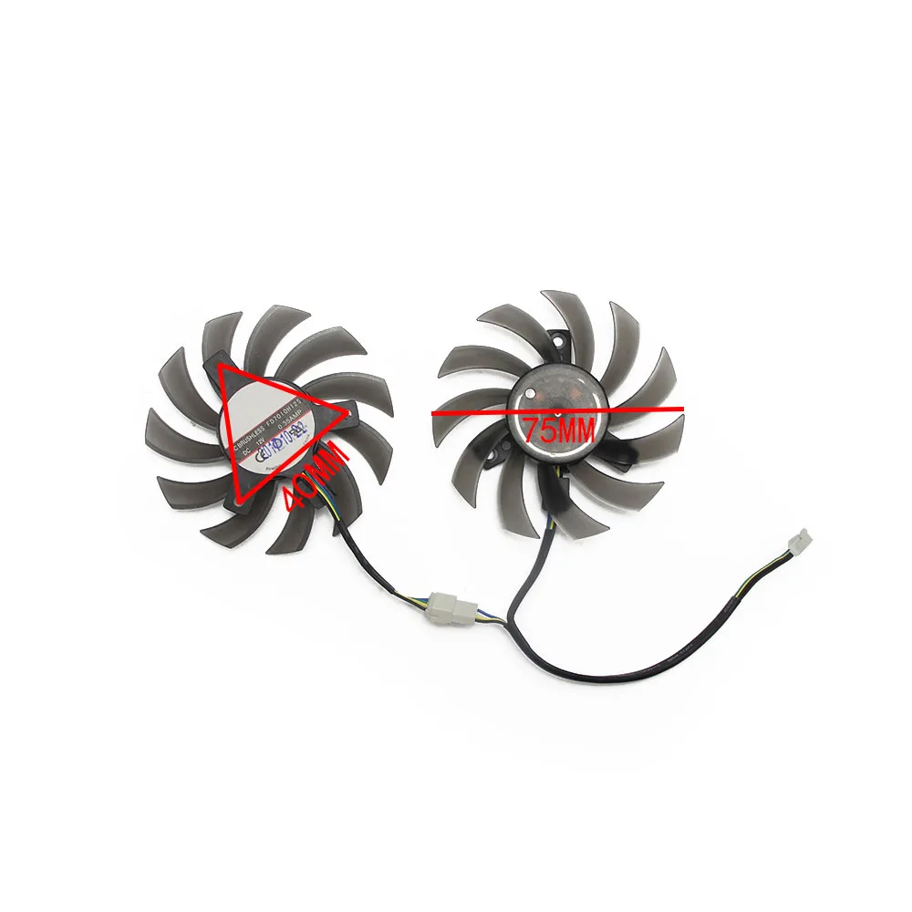 75 мм FD7010H12S 4 Pin кулер вентилятор для ASUS Dual GTX 1050 Ti 1050Ti двойной RX 460 RX460 GTX 950 графическая видеокарта охлаждающими вентиляторами