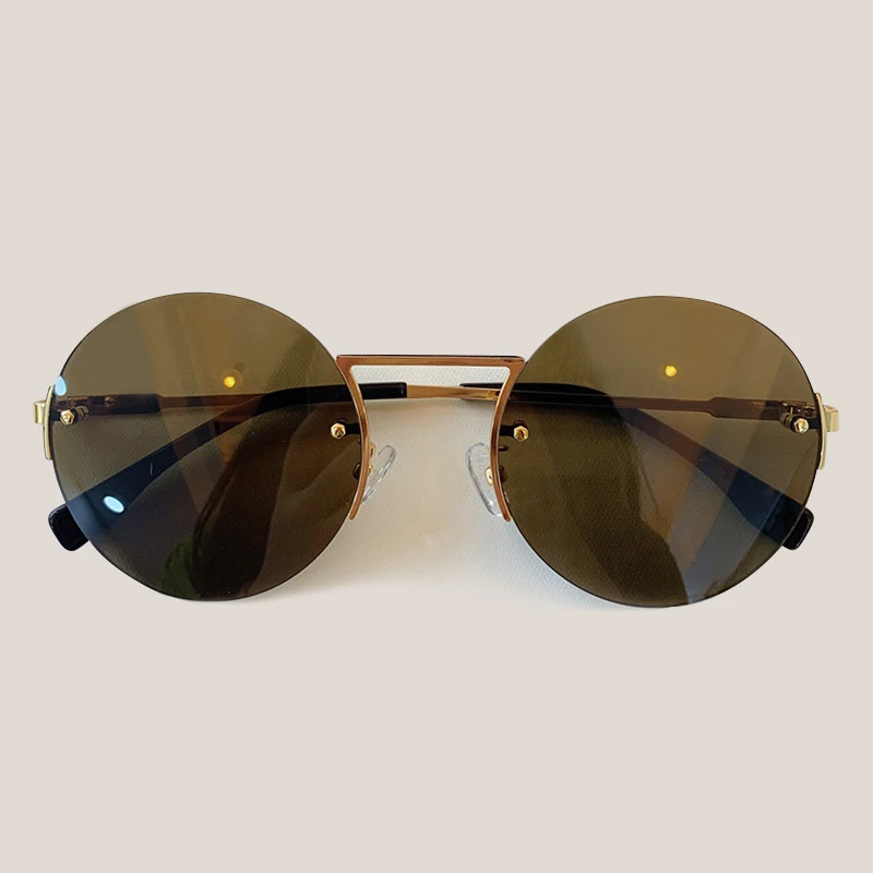 Rimless Sunglasses Women Vintage High Quality Oval Sun Glasses Female