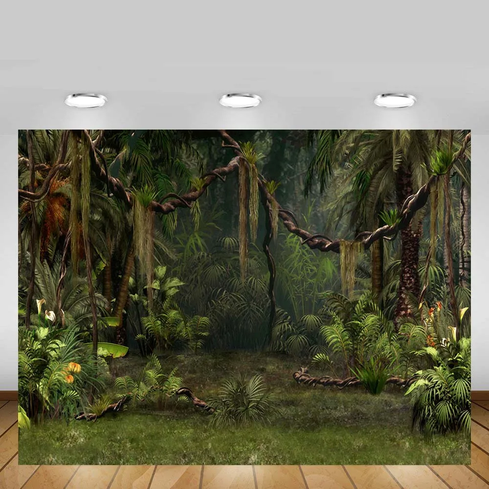 

Mehofond Newborn Green Jungle Forest Backdrop Woodland Baby Shower Birthday Portrait Photography Background Banner Photo Studio
