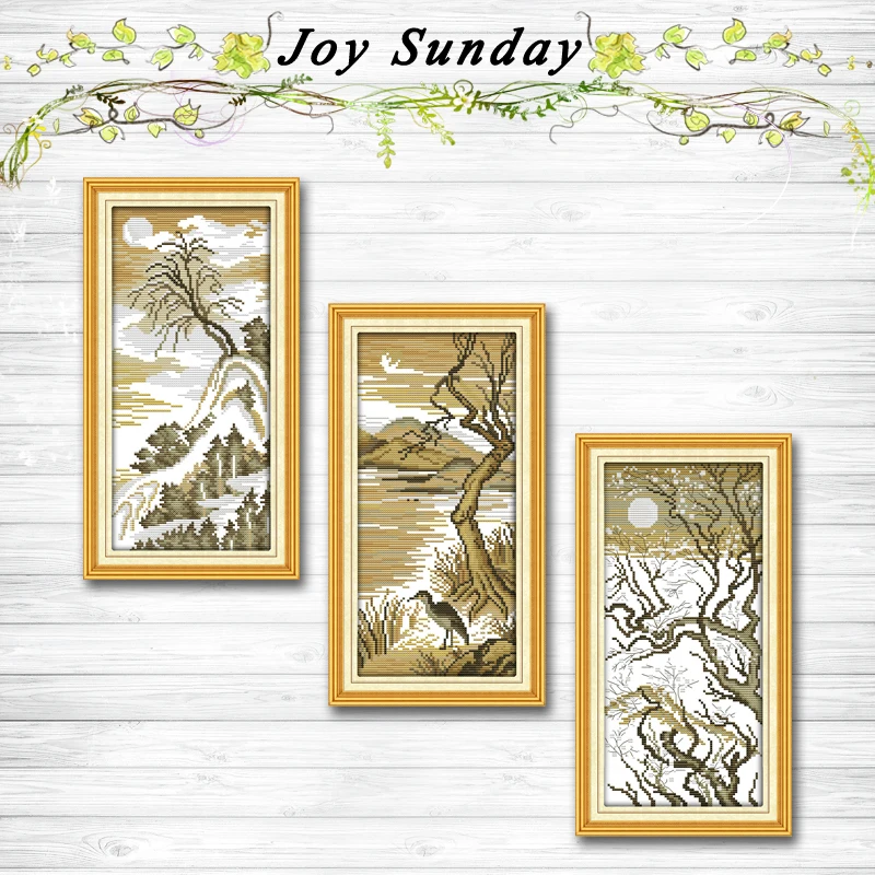 

Moonlight scenery river decor painting 14CT11CT counted cross stitch kits embroidery set Needlework Set chinese cross stitch