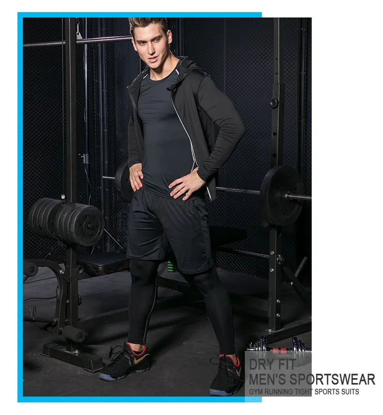 Running Set for Men Sports Suits Tight Sportswear Jogging Sports Clothing Fitness Compression Tracksuit Gym Tracksuit Suits MMA