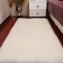 Прямоугольные коврики из мягкой искусственной овчины с мехом для спальни, ворсистый, шелковистый, плюшевый ковер, белый ковер из искусственного меха, прикроватные Коврики 60x150 см