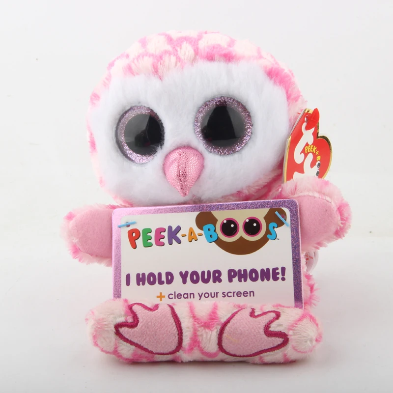 P1 Ty Peek-A-Boo держатель телефона с экраном очиститель снизу плюшевые игрушки животных Жираф Сова Единорог слон кролик кукла - Цвет: P1