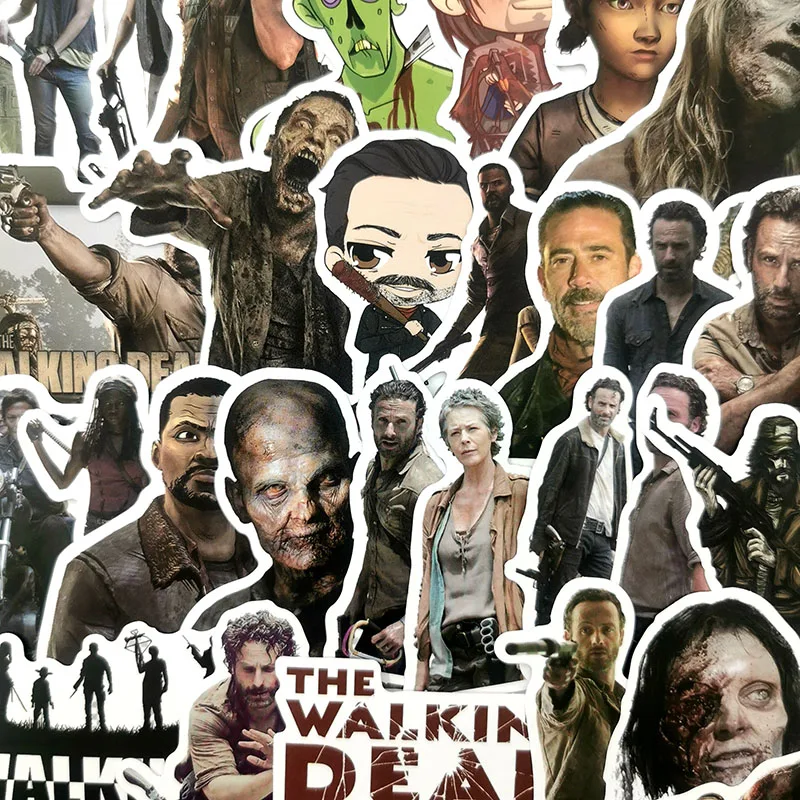50 шт./партия The Walking Dead сезонные 7 наклеек для багажа мотоциклетный велосипедный шлем ноутбук скейтборд для детей игрушки