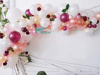 

111pcs Wine Red Balloon Garland Rose White Champagne Ballons Arch Kit For Wedding Birthday Baby Shower Party Decoration Supplies