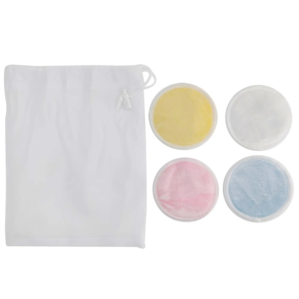 Facial Cleanser Velvet Reusable Makeup Remover Pads with Mesh Bag 16Pcs Microfiber 3 Layers Washable Cotton Puff | Дом и сад